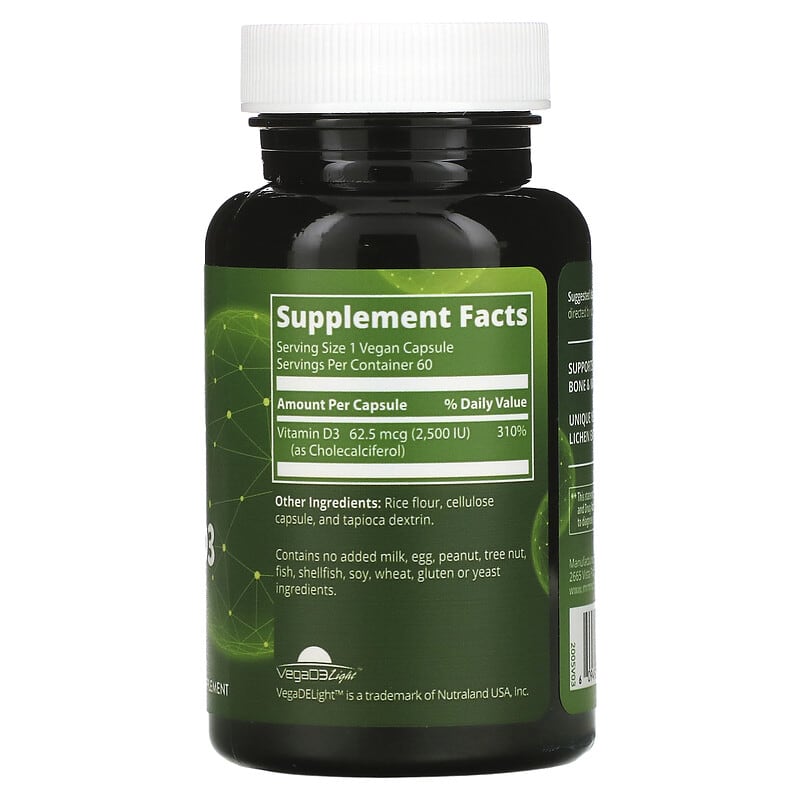 MRM Nutrition, Vegan Vitamin D3, 2,500 IU, 60 Vegan Capsules 609492231055