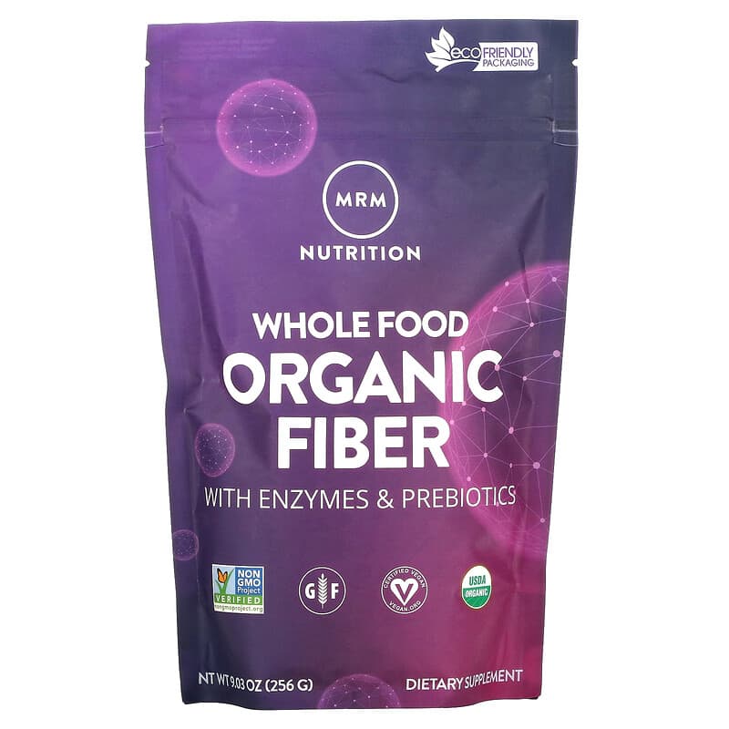 MRM Nutrition Whole Food Organic Fiber with Enzymes and Prebiotics 9.03 oz (256 g) 609492310521