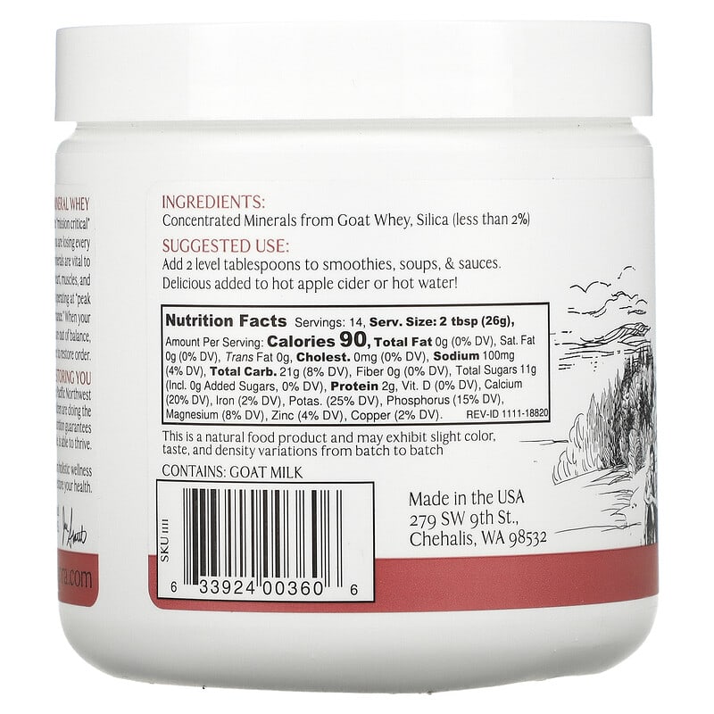 Mt. Capra, Capra Mineral Whey, 12.7 oz (360 g) 633924003606