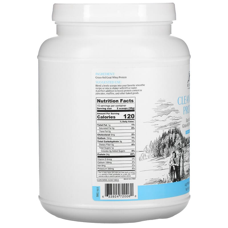 Mt. Capra, Clean Whey Protein, Unsweetened, 16 oz (453 g) 633924720060