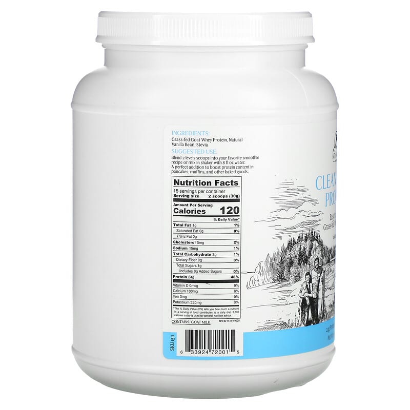 Mt. Capra, Clean Whey Protein, Vanilla Bean, 16 oz (453 g) 633924720015