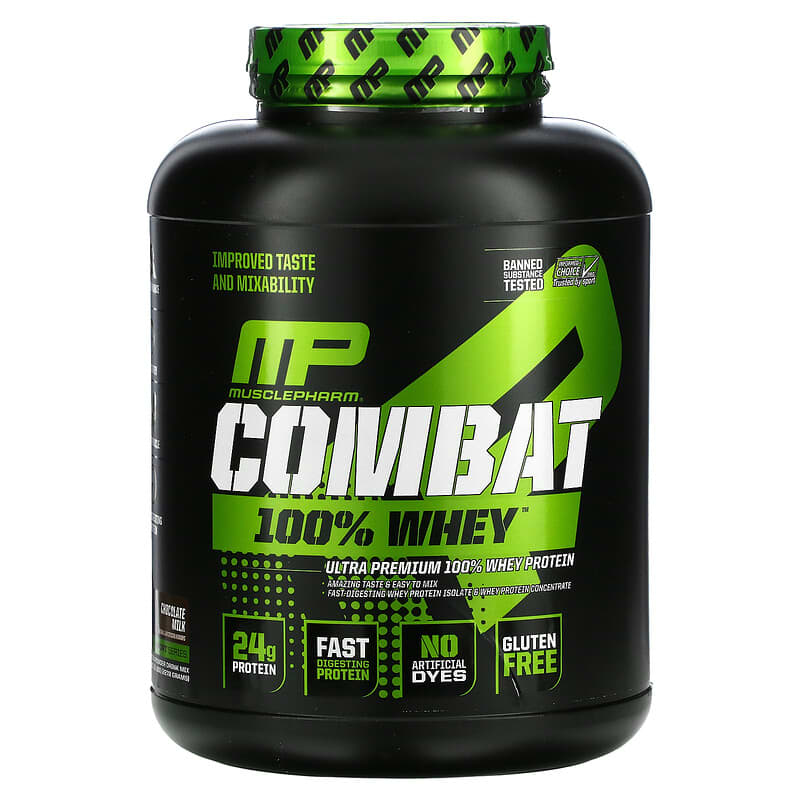MusclePharm Combat 100% Whey Protein Chocolate Milk 5 lbs (2,278 g) 19962717024