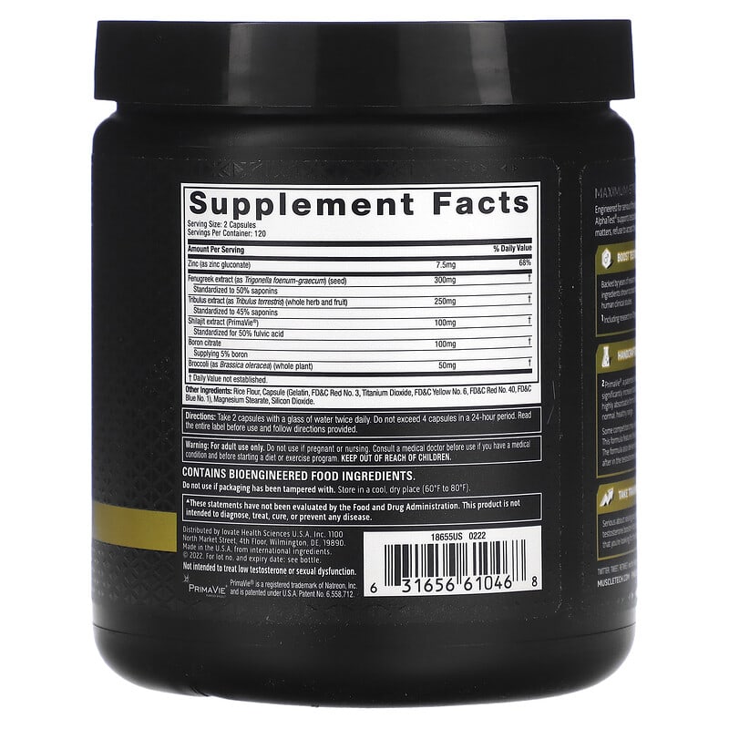 MuscleTech, Alpha Test, 240 Capsules 631656610468