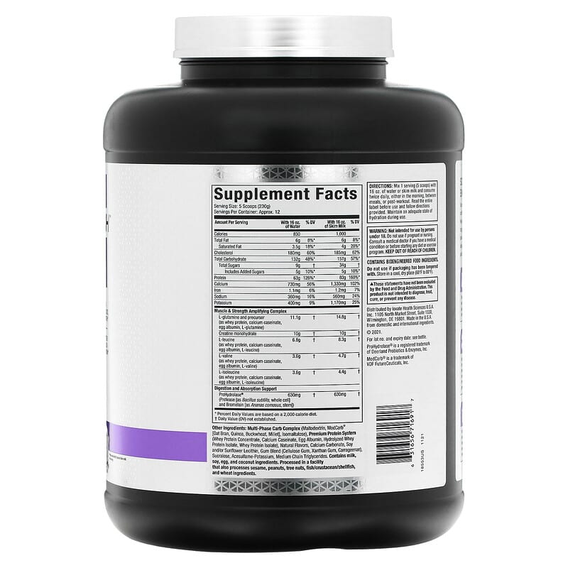 MuscleTech, Mass Tech Elite, Vanilla Cake, 6 lbs (2.72 kg) 631656716917