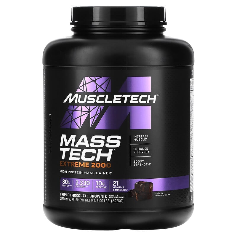 MuscleTech Mass Tech Extreme 2000 Triple Chocolate Brownie 6 lbs (2.72 kg) 631656716962