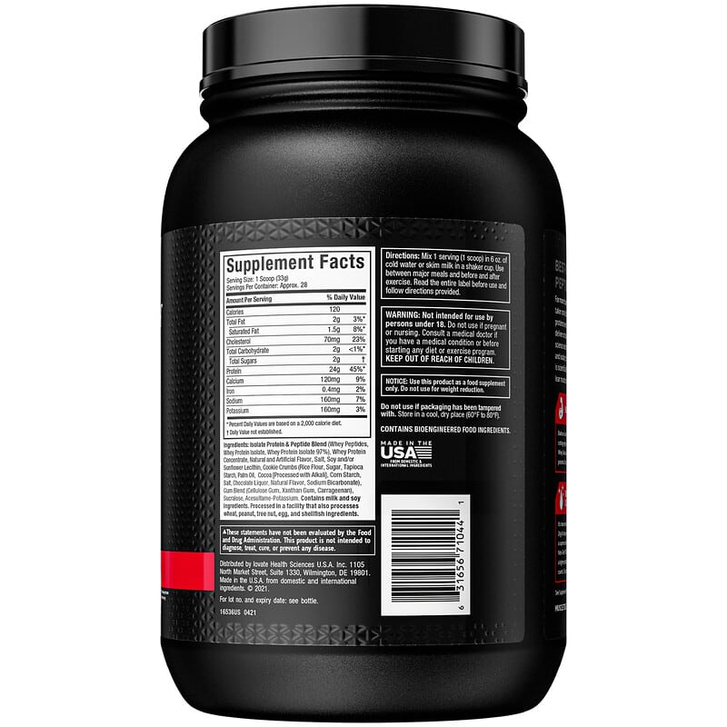 MuscleTech, Nitro Tech, 100% Whey Gold, Cookies and Cream, 2 lbs (907 g) 631656710441