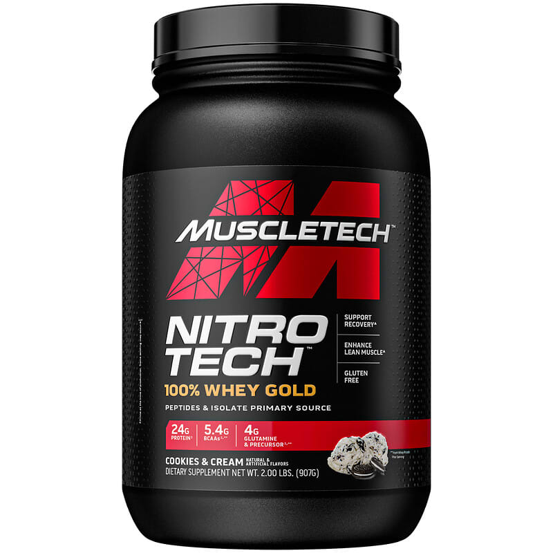 MuscleTech Nitro Tech 100% Whey Gold Cookies and Cream 2 lbs (907 g) 631656710441