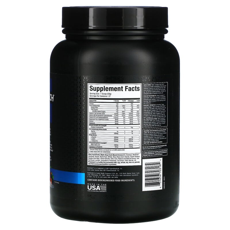 MuscleTech, Performance Series, CELL-TECH Creatine, Fruit Punch, 3 lbs (1.36 kg) 631656703184