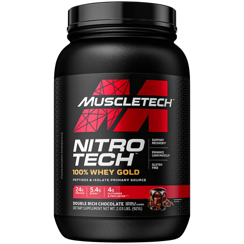 MuscleTech Performance Series Nitro Tech 100% Whey Gold Double Rich Chocolate 2.03 lbs (921 g) 631656710458