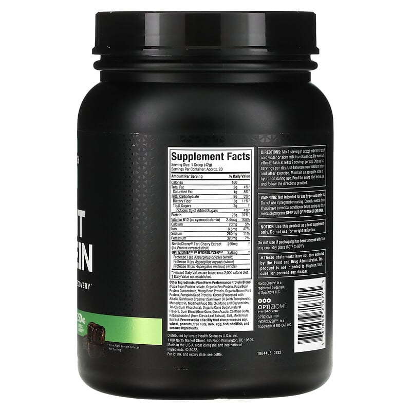 MuscleTech, Plant Protein, Chocolate Hazelnut Brownie, 1.85 lb (840 g) 631656716795