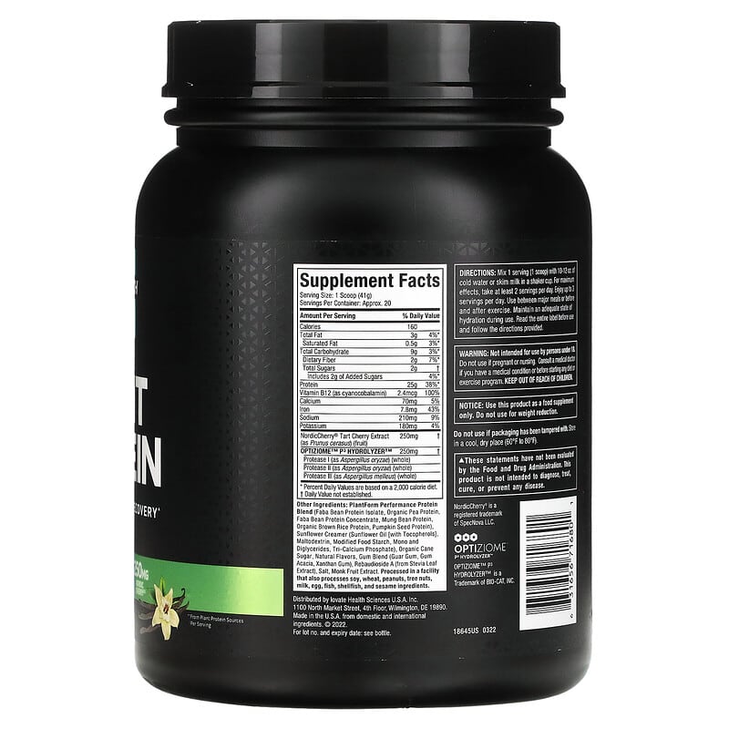MuscleTech, Plant Protein, Vanilla, 1.82 lbs (824 g) 631656716801