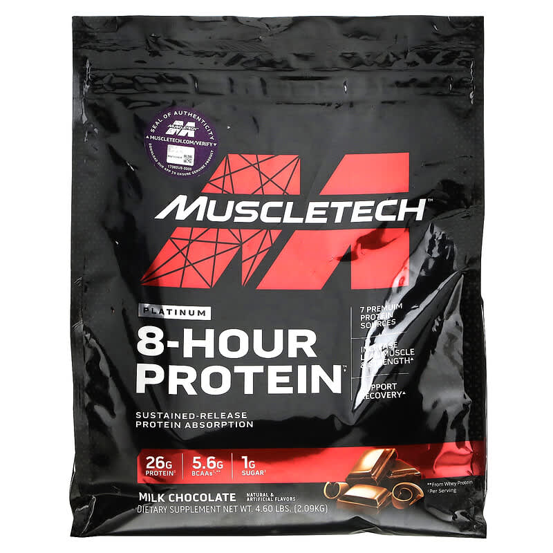 MuscleTech Platinum 8-Hour Protein Milk Chocolate 4.60 lbs (2.09 kg) 631656703528