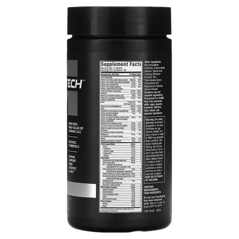 MuscleTech, Platinum Multi Vitamin, 180 Tablets 631656610574
