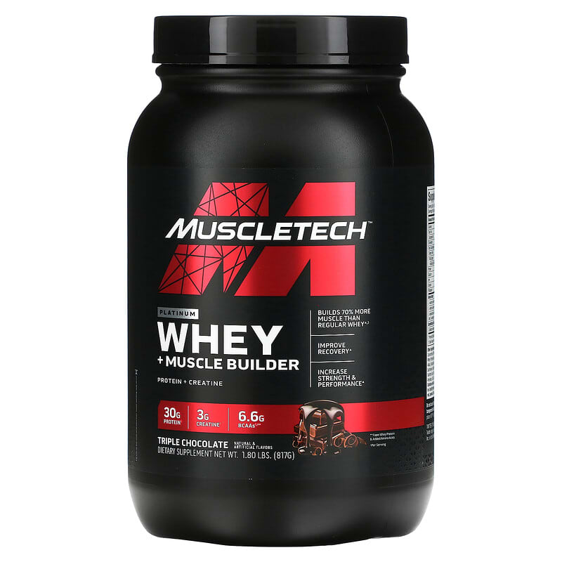 MuscleTech Platinum Whey + Muscle Builder Triple Chocolate 1.8 lbs (817 g) 631656716559