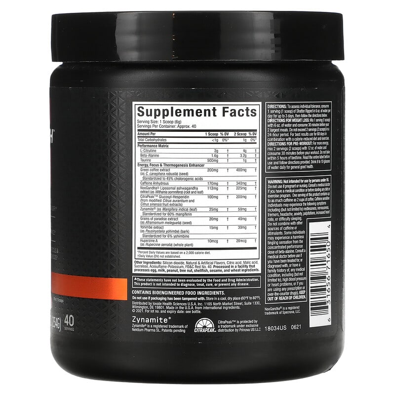 MuscleTech, Shatter Pre-Workout, Ripped, Rainbow Candy, 8.95 oz (254 g) 631656716504