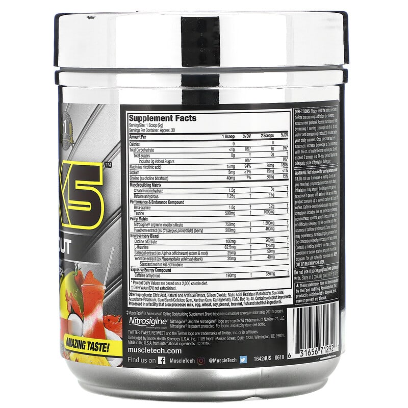 MuscleTech, VaporX5, Next Gen, Pre-Workout, Miami Spring Break, 9.60 oz (272 g) 631656712322