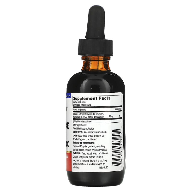 Mushroom Wisdom, Maitake D-Fraction, Pro 4X, 60 ml 791014107211