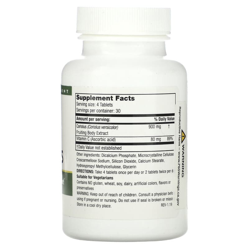 Mushroom Wisdom, Super Coriolus, 120 Vegetarian Tablets 791014109055