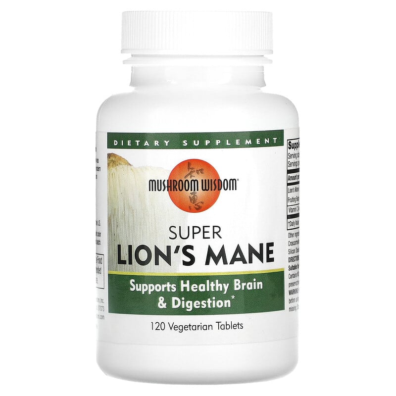Mushroom Wisdom Super Lion's Mane 120 Vegetarian Tablets 791014109031