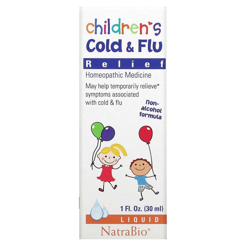 NatraBio Children's Cold & Flu Relief 1 fl oz (30 ml) 371402303014