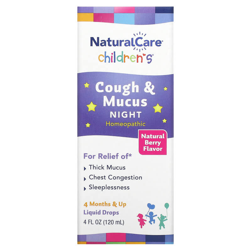 NatraBio Children's Cough & Mucus Night 4 Months & Up Natural Berry 4 fl oz (120 ml) 371400883976