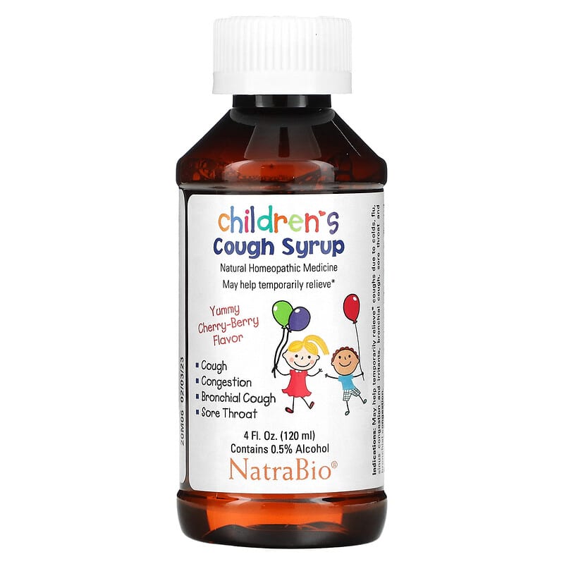 NatraBio, Children's Cough Syrup, Yummy Cherry-Berry , 4 fl oz (120 ml) 371400552049