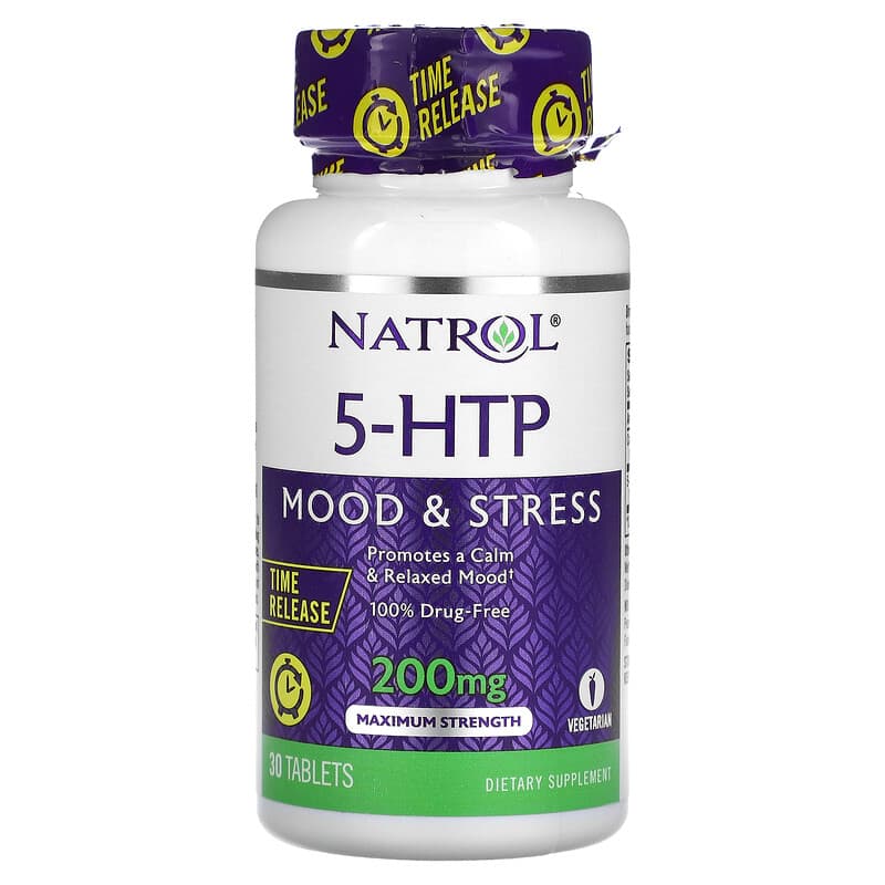 Natrol 5-HTP Time Release Maximum Strength 200 mg 30 Tablets 47469051723