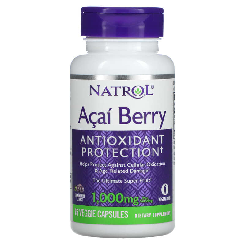 Natrol Acai Berry 500 mg 75 Veggie Caps 47469055769