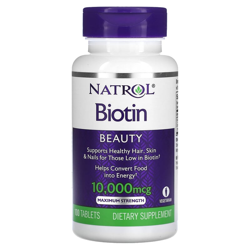 Natrol Biotin Maximum Strength 10,000 mcg 100 Tablets 47469053963