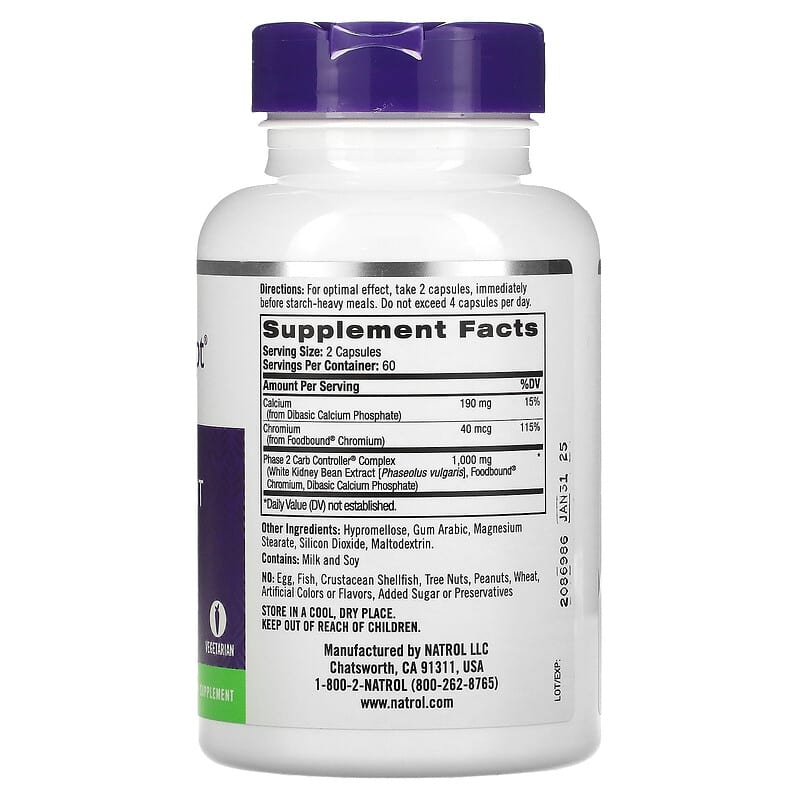 Natrol, Carb Intercept with Phase 2 Carb Controller, 120 Veggie Capsules 47469042912