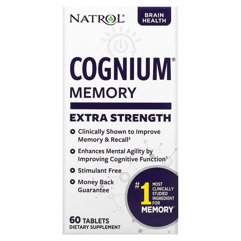 Natrol Cognium Memory Extra Strength 200 mg 60 Tablets 47469073404