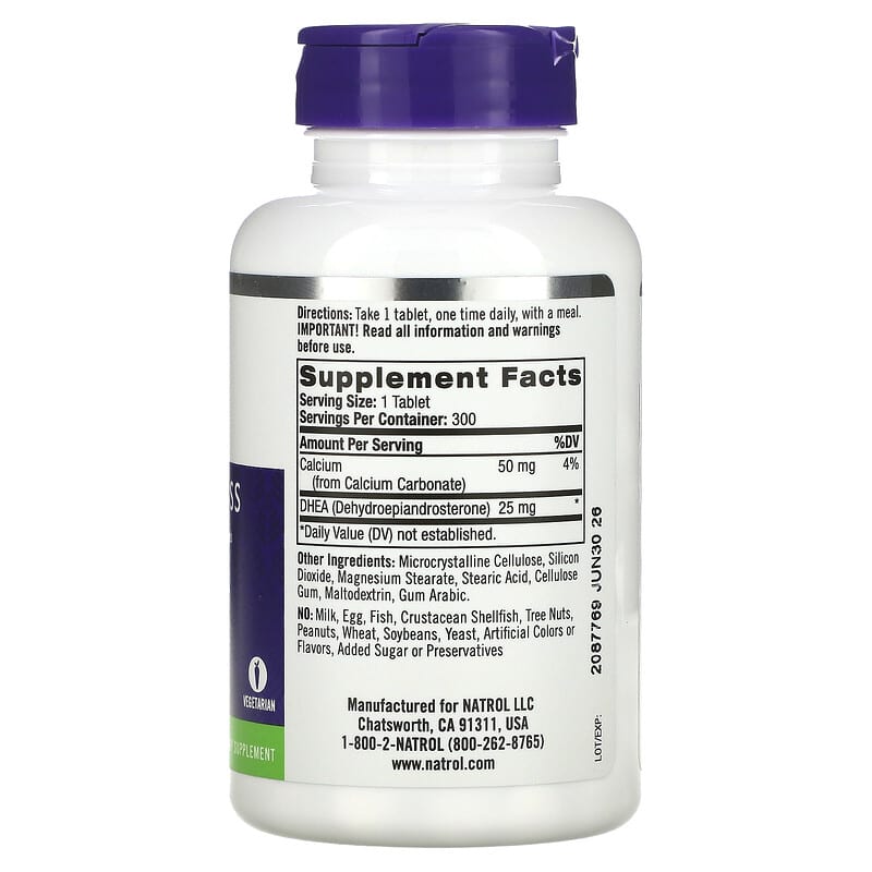 Natrol, DHEA, 25 mg, 300 Tablets 47469161071