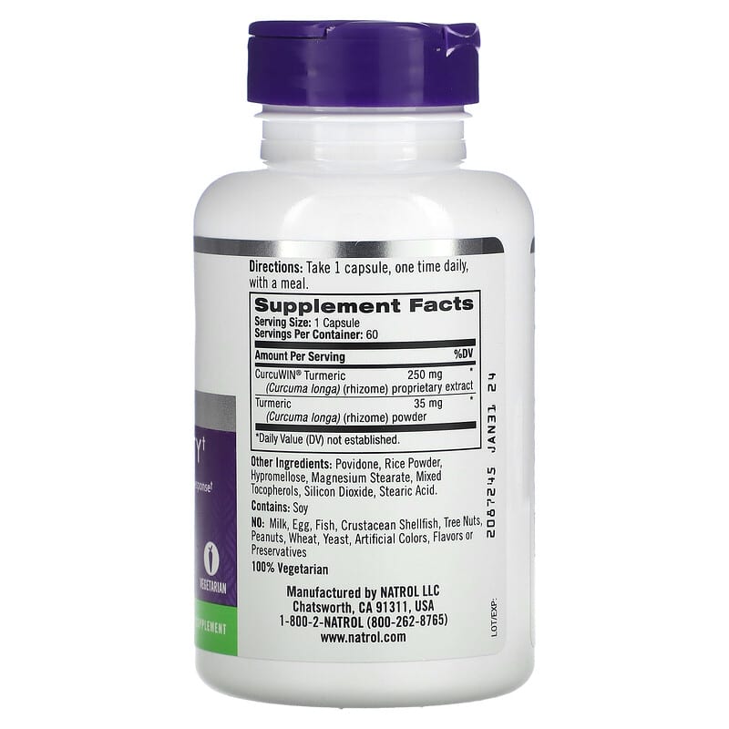 Natrol, Extra Strength Turmeric, Advanced, 60 Capsules 47469071462