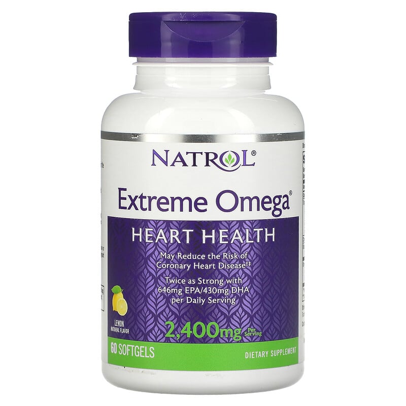 Natrol Extreme Omega Lemon 1,200 mg 60 Softgels 47469045104