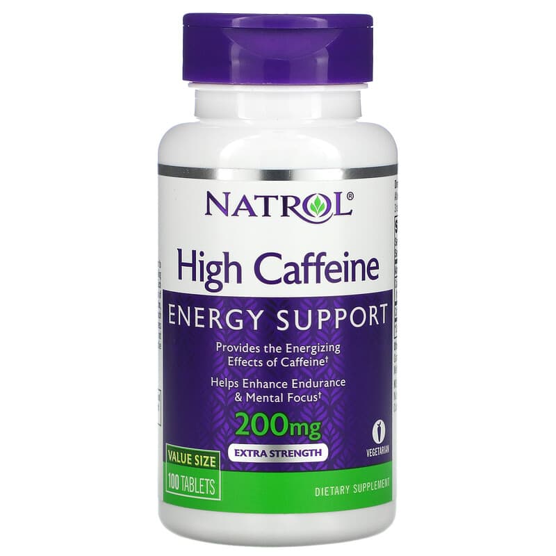 Natrol High Caffeine Extra Strength 200 mg 100 Tablets 47469047948