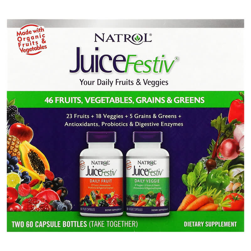 Natrol JuiceFestiv 2 Bottles 60 Capsules Each 47469053031