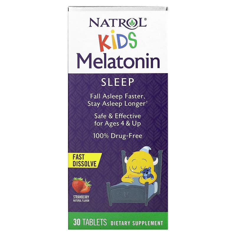 Natrol Kids Melatonin Fast Dissolve Ages 4 & Up Strawberry 30 Tablets 47469076979