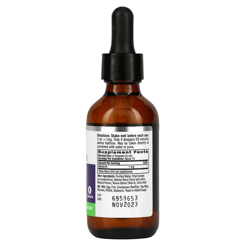 Natrol, Liquid Melatonin, Berry, 1 mg, 2 fl oz (60 ml) 47469074029