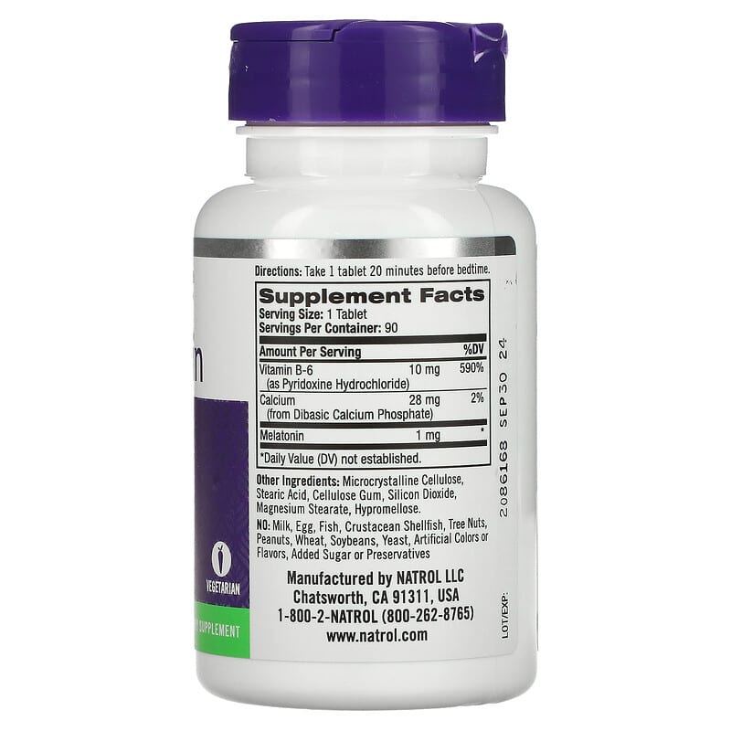 Natrol, Melatonin, 1 mg, 90 Tablets 47469004651