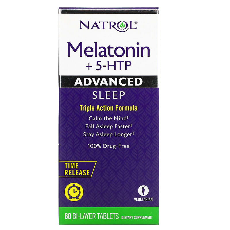 Natrol Melatonin + 5-HTP Advanced Sleep 60 Bi-Layer Tablets 47469072292