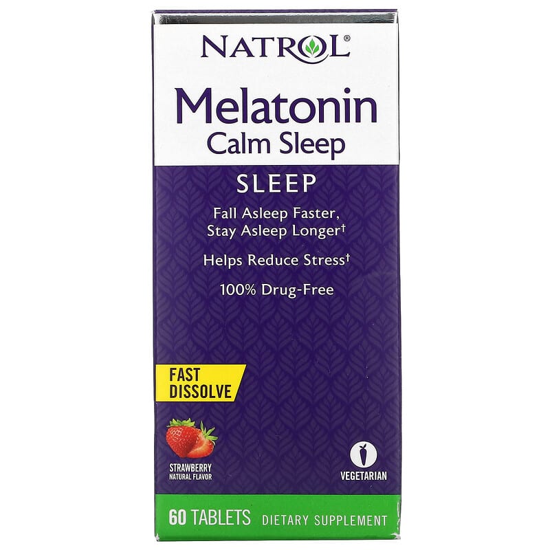 Natrol Melatonin Calm Sleep Fast Dissolve Strawberry 60 Tablets 47469060466