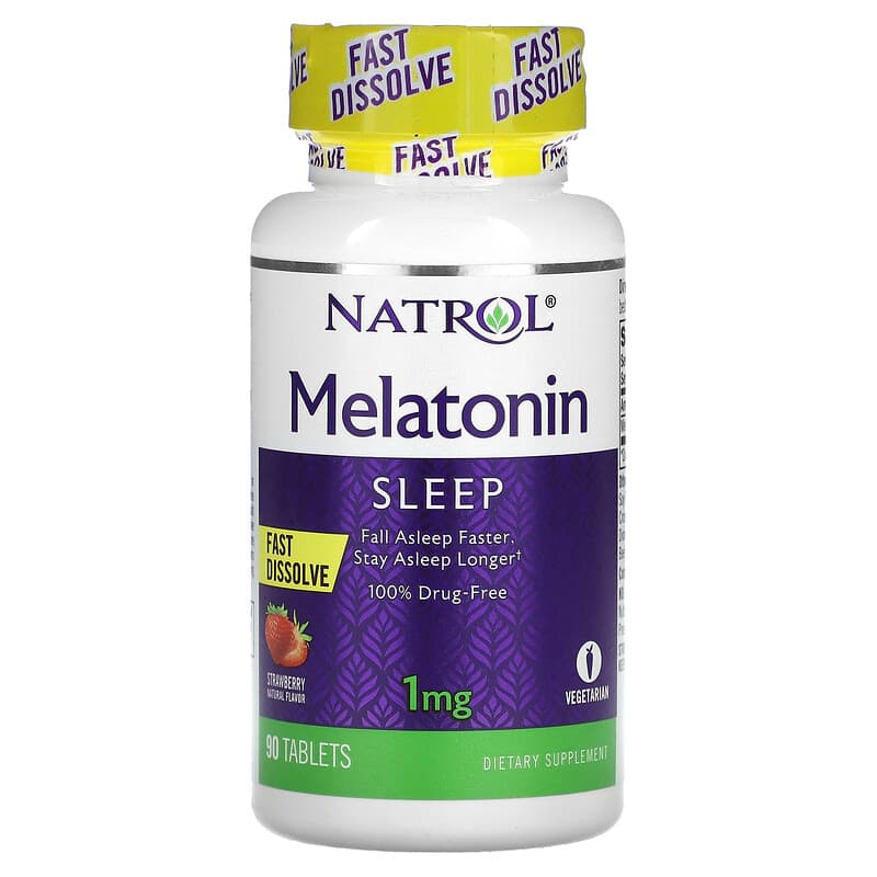 Natrol Melatonin Fast Dissolve Strawberry 1 mg 90 Tablets 47469063245
