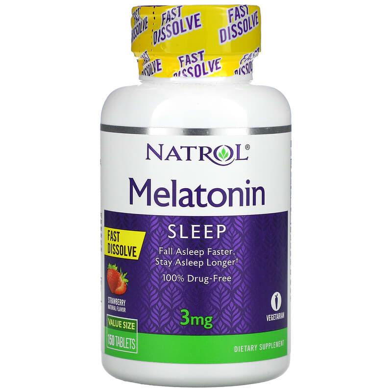 Natrol Melatonin Fast Dissolve Strawberry 3 mg 150 Tablets 47469072810