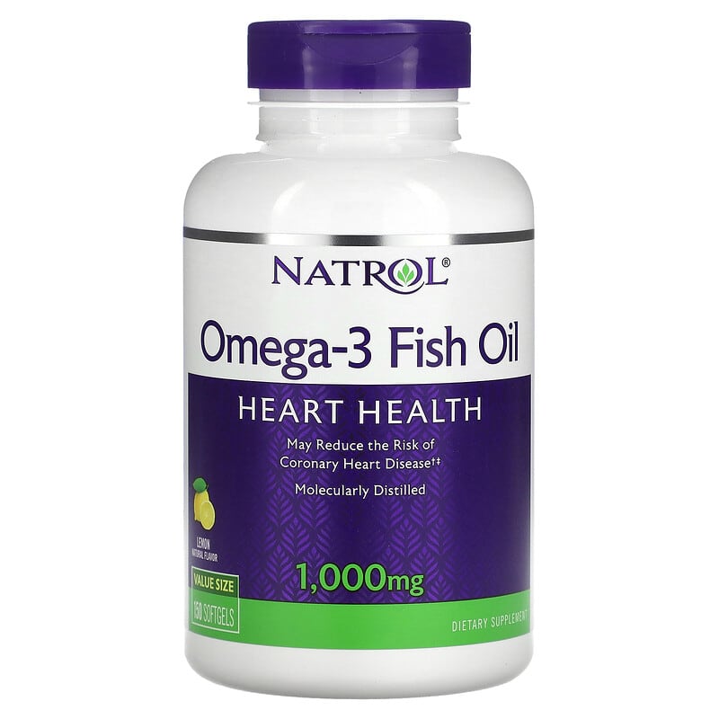 Natrol Omega-3 Fish Oil Lemon 1,000 mg 150 Softgels 47469040406
