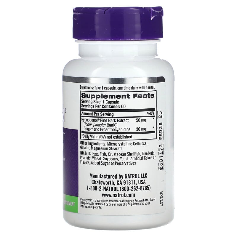 Natrol, Pycnogenol, 50 mg, 60 Capsules 47469005139