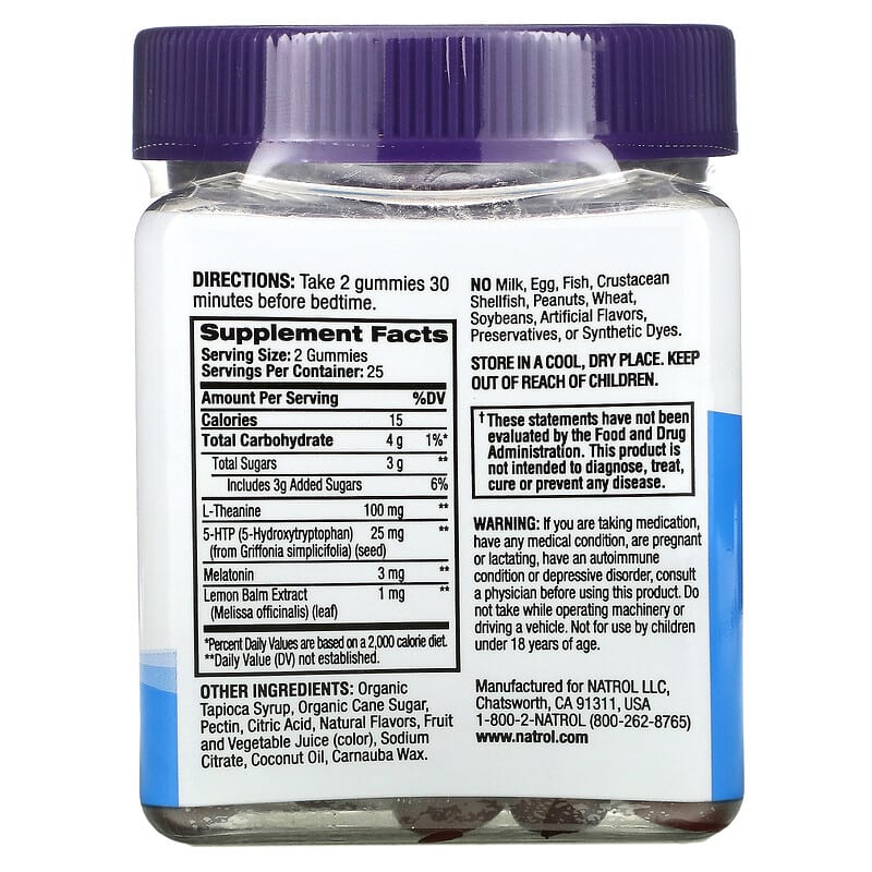 Natrol, Relax +, Night Calm, Berry, 50 Gummies 47469076849