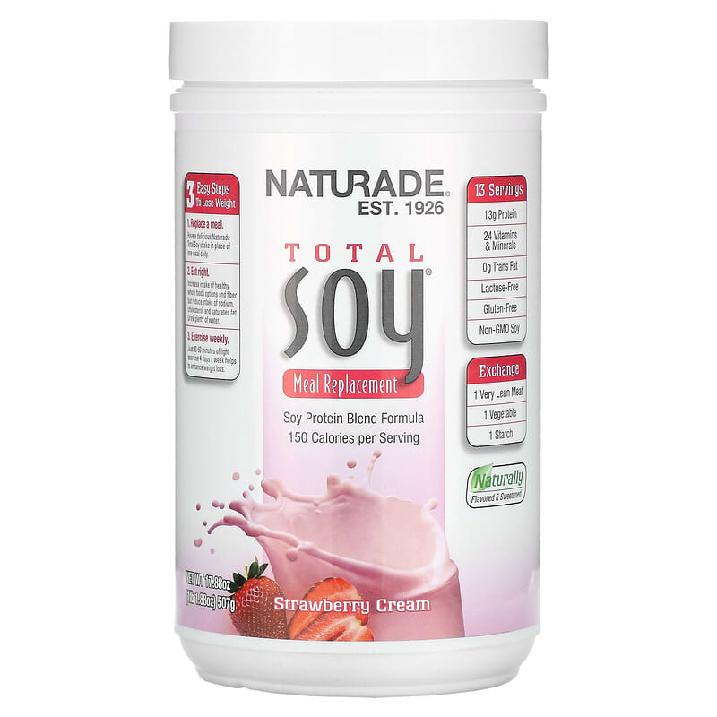 Naturade Total Soy Meal Replacement Strawberry Cream 17.88 oz (507 g) 79911023033