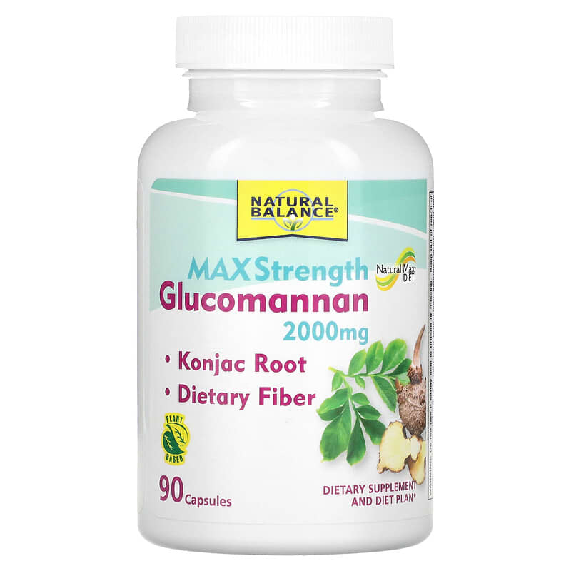 Natural Balance, Glucomannan, Maximum Strength, 666 mg, 90 Capsules 47868804449