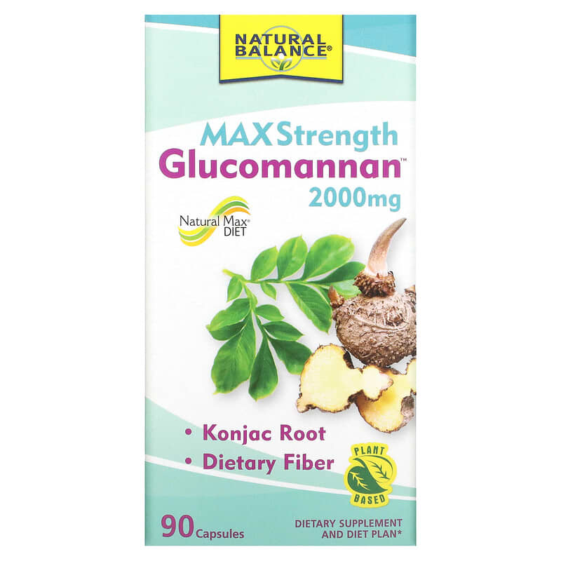 Natural Balance Glucomannan Maximum Strength 666 mg 90 Capsules 47868804449