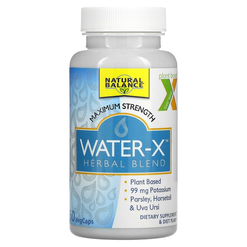 Natural Balance, Water-X, Herbal Blend, Maximum Strength, 60 VegCaps 47868712171